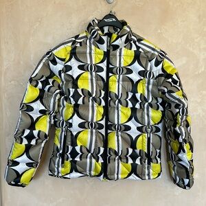 Obermeyer printed quilted down jacket size 10